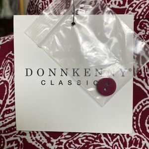 NEW W/TAGS DONNKENNY Classics Paisley Button Up Short Sleeve Shirt Size SP
